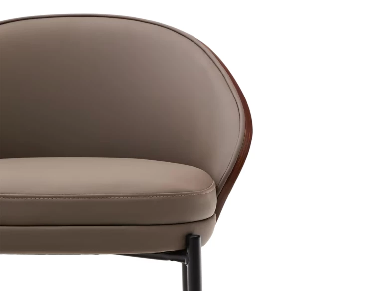 Tabouret Eamy en cuir marron 77cm