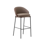 Tabouret Eamy en cuir marron 77cm - 4