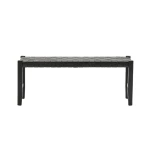 Banc Calixta en cuir et bois d'acajou - 1