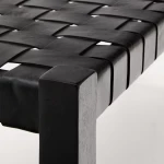 Banc Calixta en cuir et bois d'acajou - 3