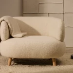 Fauteuil Luisa bouclette écru - 5