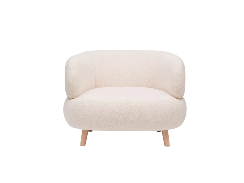 Fauteuil Luisa bouclette écru