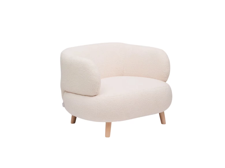 Fauteuil Luise bouclette écru