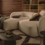 Canapé d'angle Martina bouclette écru - 2