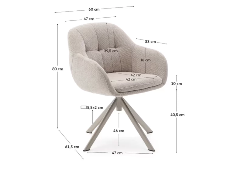 Chaise pivotante Dorina beige