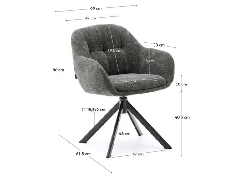 Chaise pivotante Dorina verte