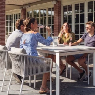 Table de jardin extensible Bettini blanche