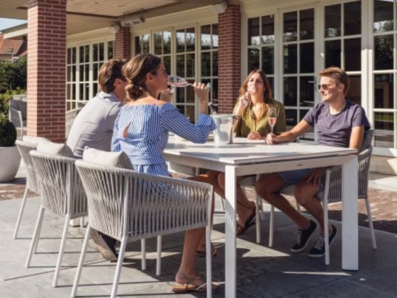 Table de jardin extensible Bettini blanche