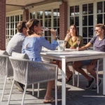 Table de jardin extensible Bettini blanche - 2