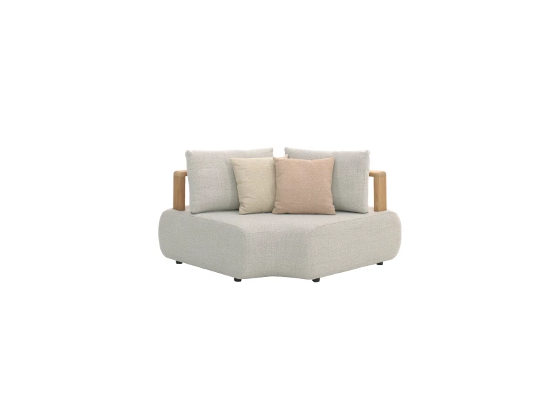 Salon de jardin modulable Mila – teck & tissu Mario Sirtori