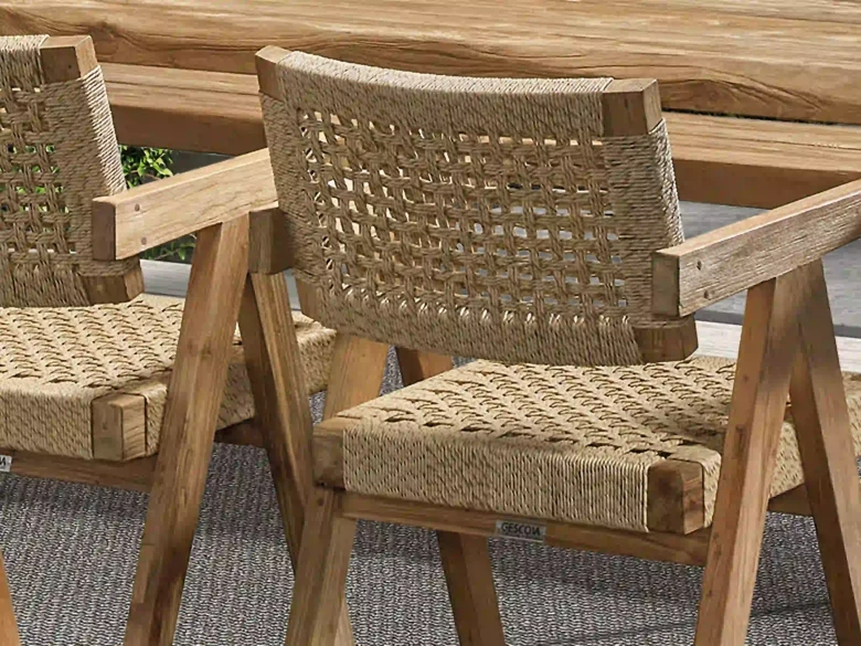 Chaise Derry – teck recyclé & corde Viro