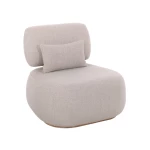 Salon de jardin Ruby – Ensemble canapé & fauteuils (teck & tissu Sirtori) - 7