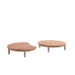 Ensemble de tables basses Santorini – teck massif (ronde & demi-lune) - 1
