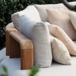 Salon de jardin modulable Mila – teck & tissu Mario Sirtori - 2