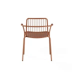 Chaise avec accoudoirs Alisea – terracotta (lot de 4) - 4