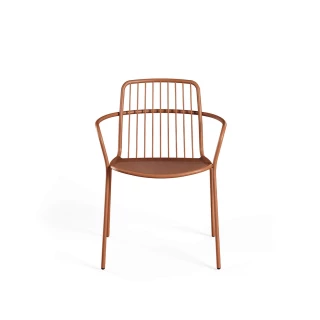 Chaise avec accoudoirs Alisea – terracotta (lot de 4)