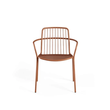 Chaise avec accoudoirs Alisea – terracotta (lot de 4)