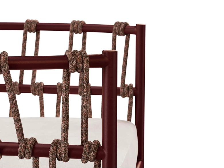 Daybed Antigua - rouge intense / tissu écru