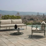 Canapé 3 places Collier - fer ancien / tissu beige - 4