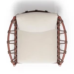 Fauteuil Antigua – rouge intense / tissu écru - 4