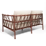 Canapé 2 places Antigua - rouge intense / tissu écru - 3