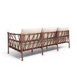 Canapé 3 places Antigua - rouge intense / tissu écru - 5