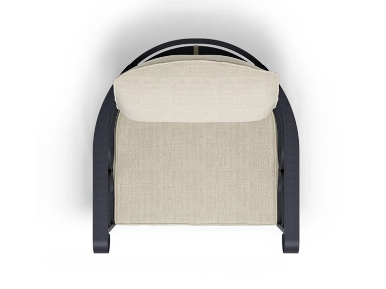 Fauteuil lounge Collier - fer ancien / tissu beige