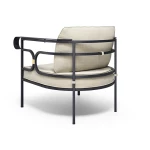 Fauteuil lounge Collier - fer ancien / tissu beige - 8