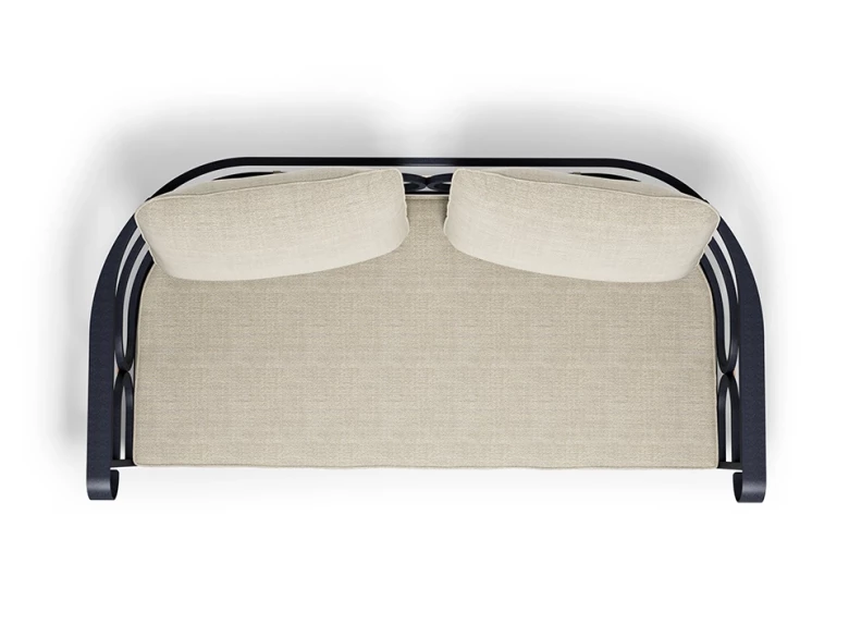 Canapé 2 places Collier - fer ancien / tissu beige