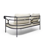 Canapé 2 places Collier - fer ancien / tissu beige - 7