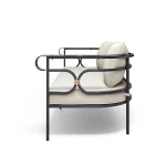 Canapé 2 places Collier - fer ancien / tissu beige - 8