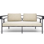 Canapé 2 places Collier - fer ancien / tissu beige - 5