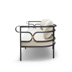 Canapé 3 places Collier - fer ancien / tissu beige - 8