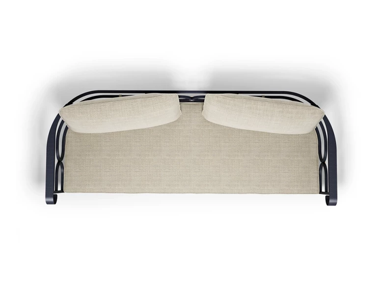 Canapé 3 places Collier - fer ancien / tissu beige