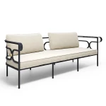 Canapé 3 places Collier - fer ancien / tissu beige - 1