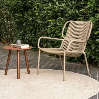 Fauteuil Lounge Ribbon - taupe / sable (lot de 2)