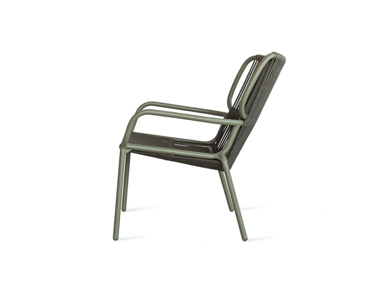 Fauteuil Lounge Ribbon - mousse / vert foncé (lot de 2)