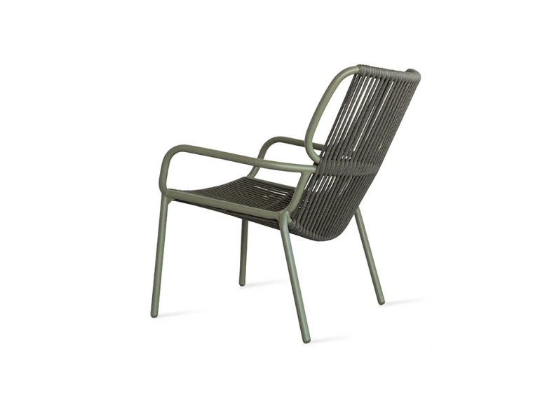 Fauteuil Lounge Ribbon - mousse / vert foncé (lot de 2)