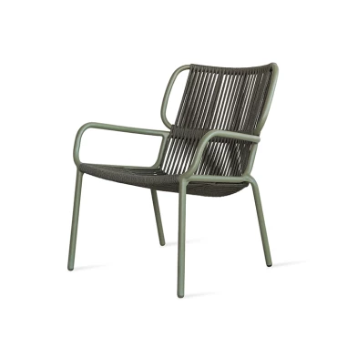 Fauteuil Lounge Ribbon - mousse / vert foncé (lot de 2)