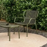 Fauteuil Lounge Ribbon - mousse / vert foncé (lot de 2) - 2