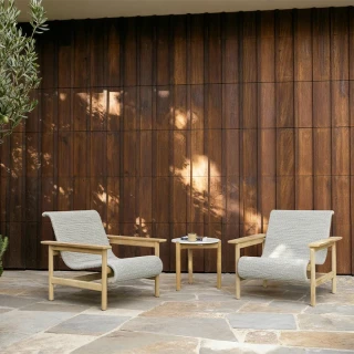 Fauteuil Tomus - teck / corde beige