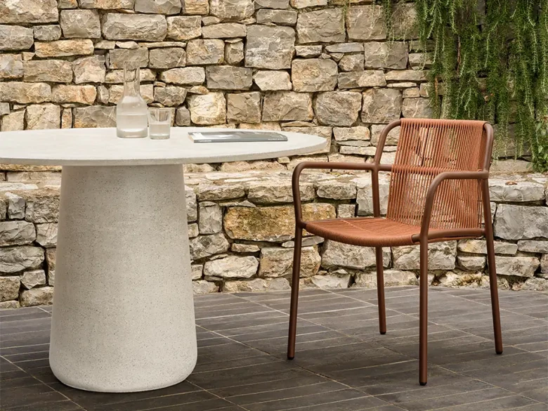 Table ronde Mistral Ø130 - béton blanc