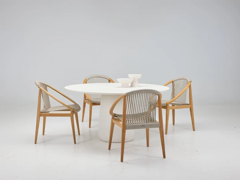 Table ronde Mistral Ø130 - béton blanc