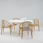 Table ronde Mistral Ø130 - béton blanc - 4