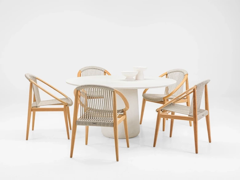 Table ronde Mistral Ø150 - béton blanc