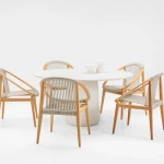 Table ronde Mistral Ø150 - béton blanc - 4