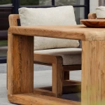 Chaise Low Dining Susan - teck recyclé avec coussin - 11