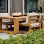 Chaise Low Dining Susan - teck recyclé avec coussin - 10