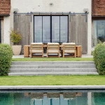 Chaise Low Dining Susan - teck recyclé avec coussin - 9