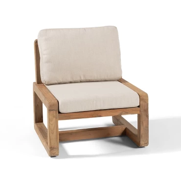 Chaise Low Dining Susan - teck recyclé avec coussin